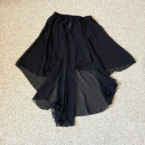 Eurotard Dancewear Ballet Dance High Low Character Black Chiffon Pull On Skirt